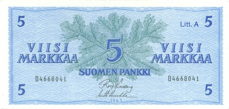 5 Markkaa 1963 Litt.A D4668041